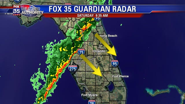 Scattered showers and isolated storms Saturday