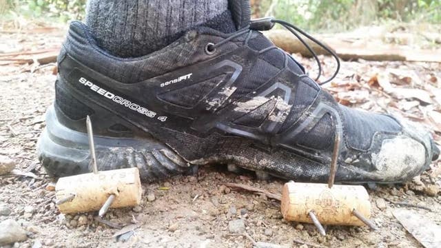 Runner claims to find homemade spike weapons on natural trail