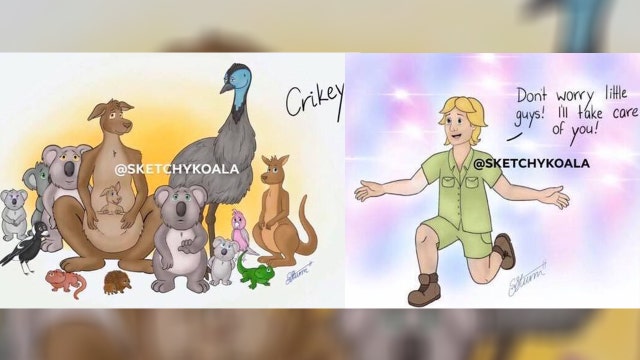 Steve Irwin cartoon welcoming animals from Australia bushfires is breaking hearts on the internet