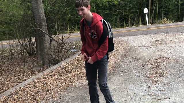 Special needs teen walks unaided from bus stop to porch for first time in 8 years