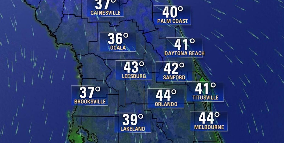 Temperatures drop into the 30s, 40s across Central Florida, expected to continue for several days