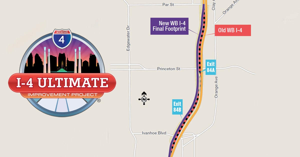 Westbound I-4 lanes from Par Street to Ivanhoe Blvd shifting | FOX 35 ...