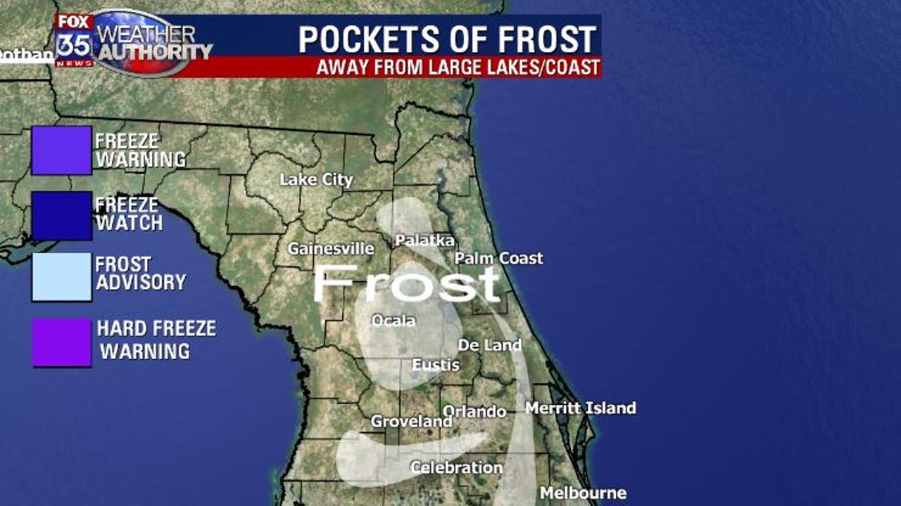 Frost expected overnight into early Saturday morning across Central Florida