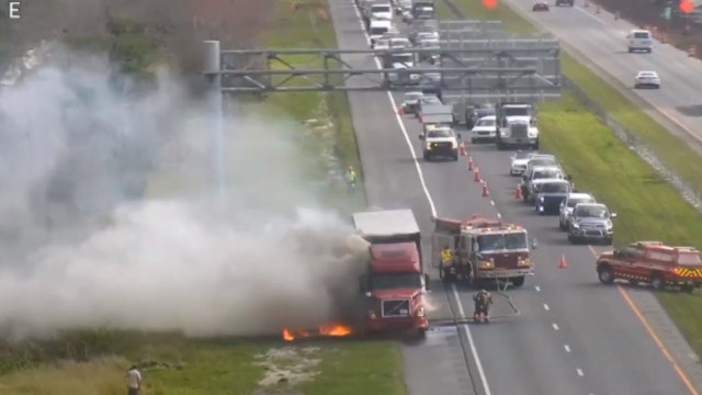 Semi-truck full of paper sets on fire on S.R. 528, FHP says