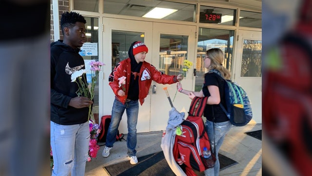 Teen buys flowers to give to every girl in school on Valentine's Day