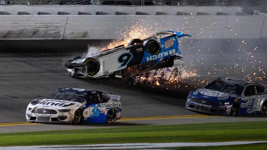 Ryan Newman collides with Corey LaJoie during the Daytona 500 on February 17, 2020. (Photo by David Rosenblum/Icon Sportswire via Getty Images)