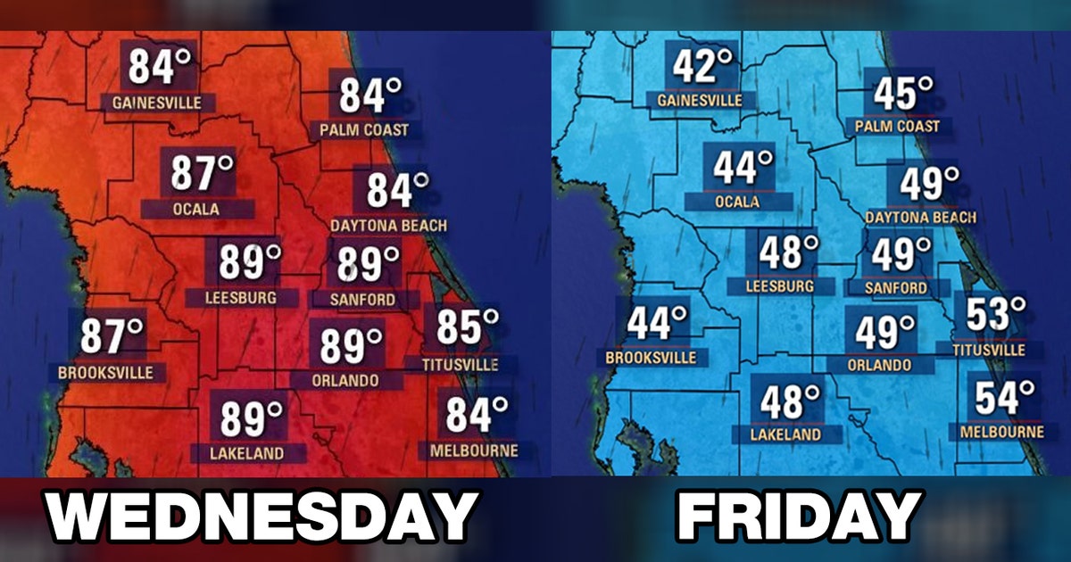 Cold front to drop temperatures once again in Central Florida after ...