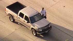 Pursuit suspect taken into custody after crashing into car, running onto lanes of 210 freeway in Arcadia