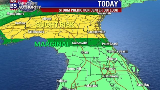 A few strong storms possible across Central Florida Thursday afternoon