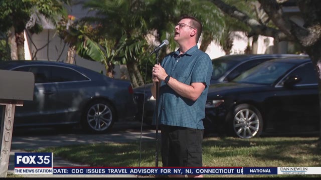 'A little hope and a little happiness': Oviedo man sings on front lawn for neighbors