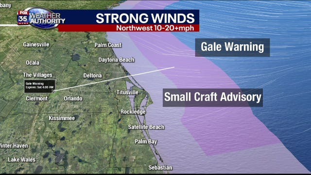 Hazardous marine conditions developing