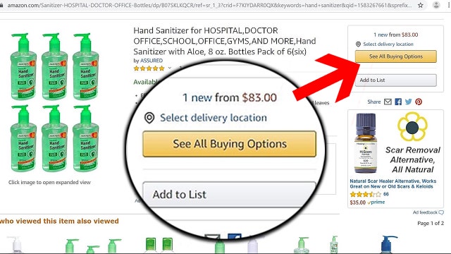 Scammers try to cash-in on coronavirus, listing hand sanitizer online for $83