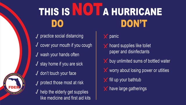 'Not a hurricane': Florida officials provide residents with a list of what not to do in a pandemic