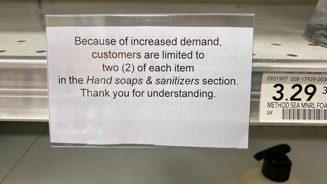 Publix limiting sale of hand sanitizer items per person