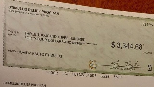 Florida man warning others after getting fake coronavirus stimulus check in mail