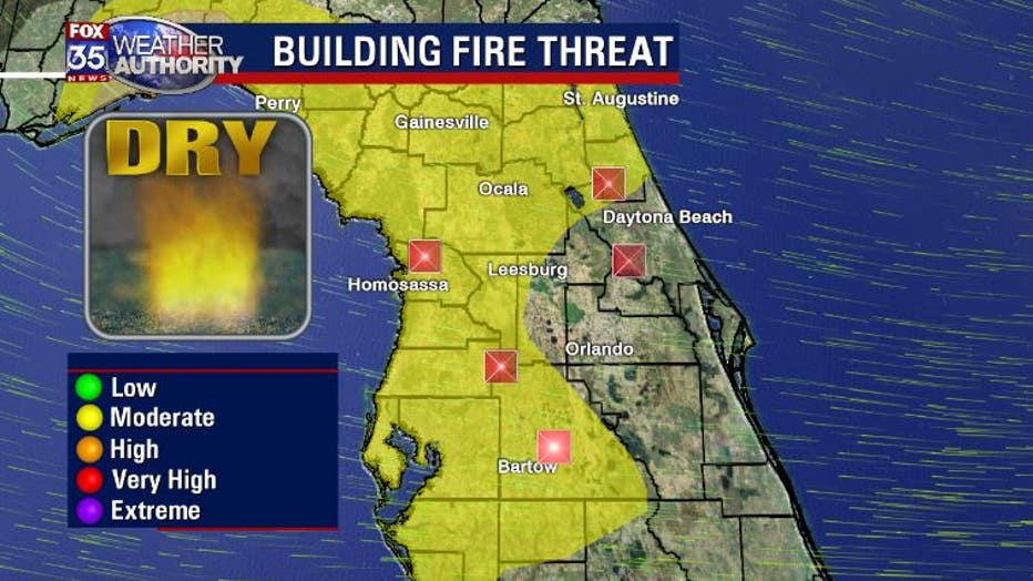 Central Florida experiences high fire threat amid very dry conditions ...