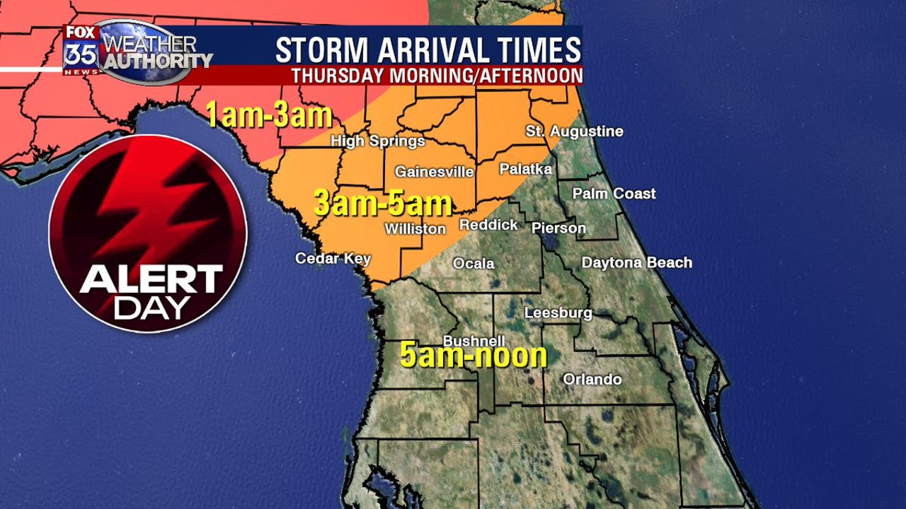 FOX 35 Weather Alert Day: Heavy rain, damaging winds, small hail