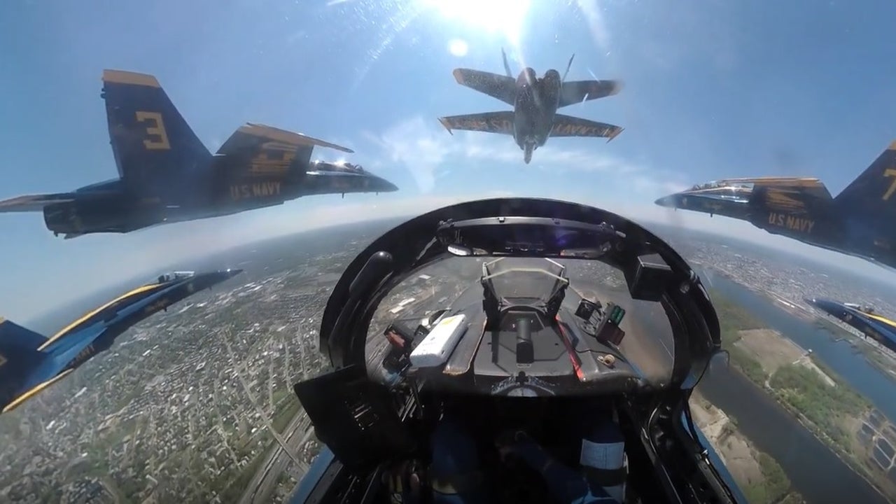 See inside a Blue Angels cockpit as US Navy salutes healthcare workers