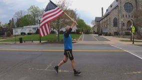 Moorestown man runs holding American flag to help lift spirits during COVID-19
