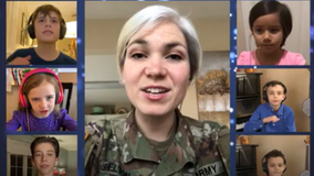 Soldier sings ‘Sound of Music’ classic with children over video call
