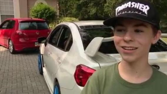 Apopka teen gets surprise exotic car parade outside home for 15th birthday