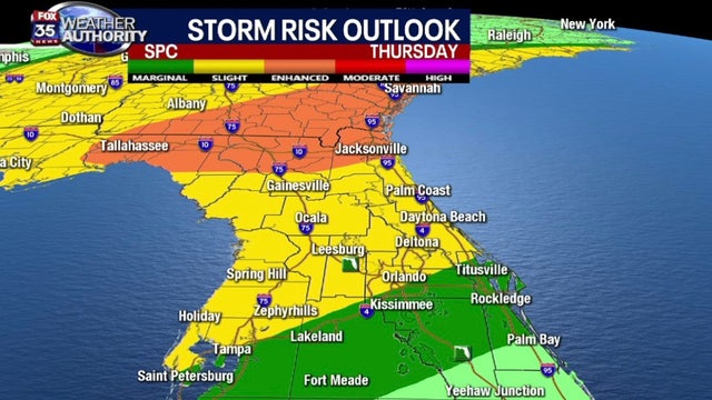 Severe storms on track for Central Florida, damaging winds, tornadoes possible