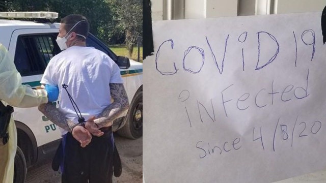 Florida man trying to avoid arrest puts fake 'infected with COVID-19' sign on door