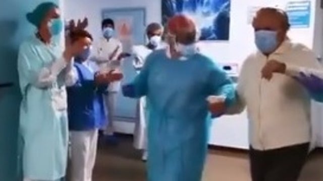 Staff cheer as 94-year-old woman, admitted for coronavirus, discharged from hospital
