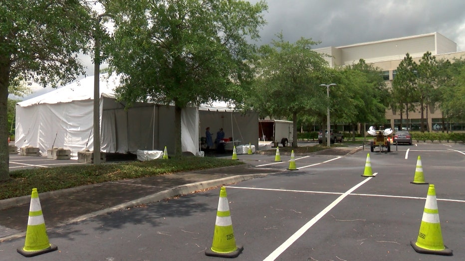Drive-thru coronavirus testing site opening at Orlando Walmart