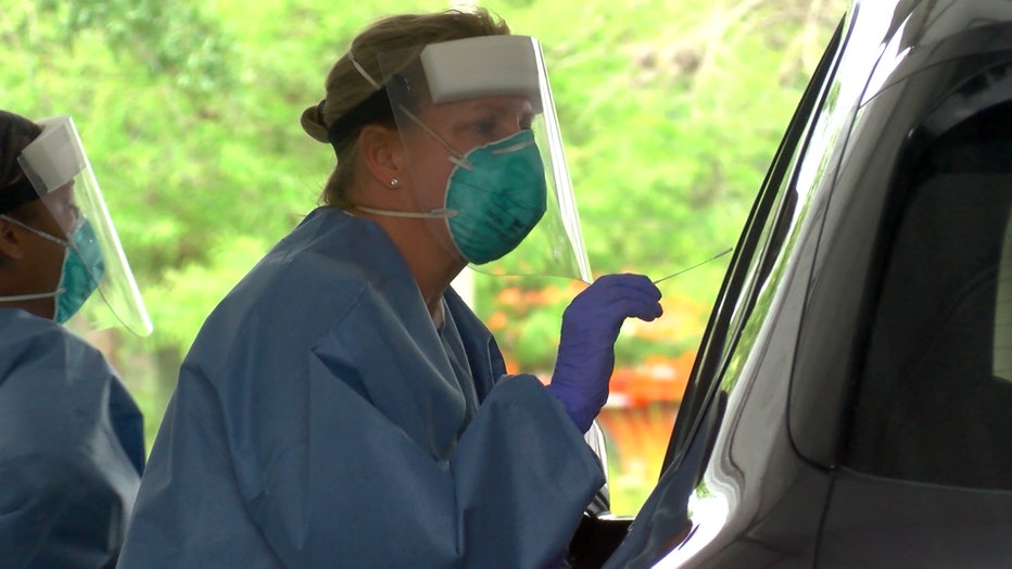 Drive-thru coronavirus testing site opening at Orlando Walmart