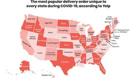 Quarantine cravings: Yelp reveals each state's most popular delivery order during pandemic
