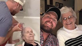 Amid coronavirus shutdowns, grandson treats 87-year-old grandma to day at salon