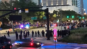 Quieter night in Tampa, with curfew in effect and police out in force