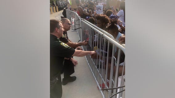 Orange County sheriff, Orlando police chief speak with protesters
