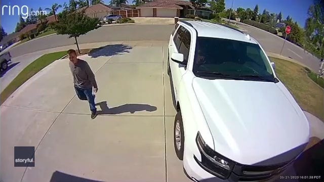'Get out of here!': Video shows girl, 10, scare off stranger in her family’s driveway