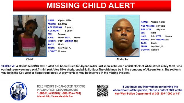 Missing Child Alert issued for 8-year-old girl in Key West canceled
