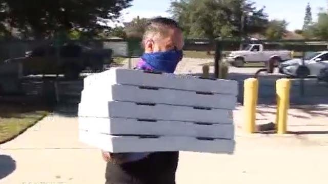 Local pizza shop donates pies to frontline workers
