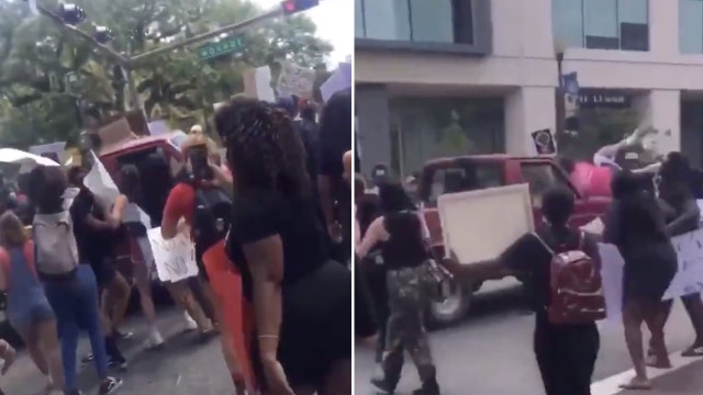 Truck drives through crowd of protesters in Tallahassee, police say