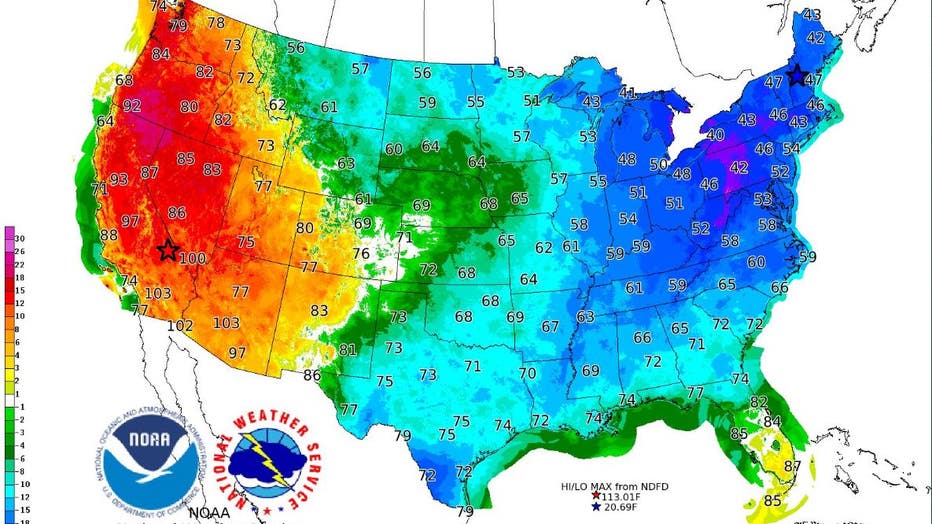 nws temps