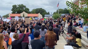 Protesters gather for peaceful assembly in Clermont