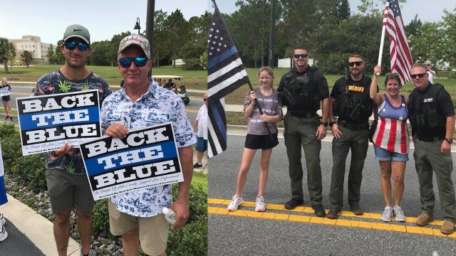 Supporters come out for 'Back the Blue' rally in Tavares