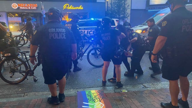 Police clear protesters from Downtown Orlando as curfew begins