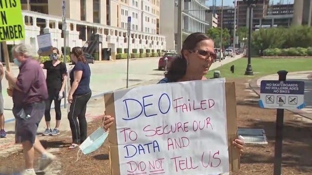 Protesters gather at Lake Eola calling for changes to unemployment system