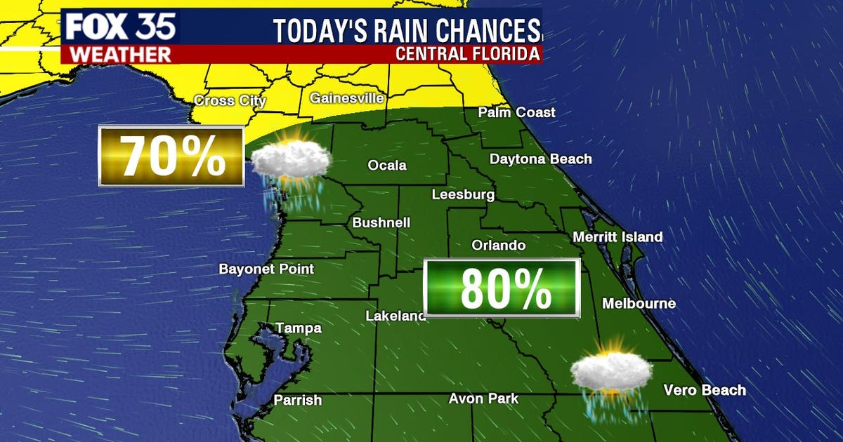Heavy rainfall, lightning forecasted in Central Florida on Monday as ...