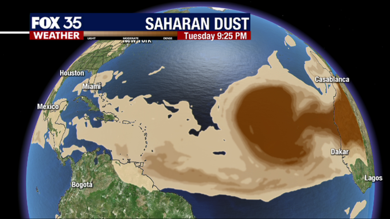 Another large plume of Saharan dust will move over the Atlantic next week