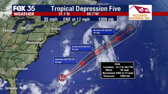 Tropical Depression 5 forms in the Atlantic, poses no threat to Florida