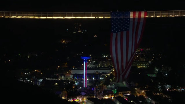 60-foot American flag hanging from iconic pedestrian bridge to celebrate Fourth of July
