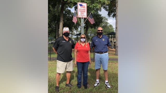 Orange City unveils three parking spots for veterans