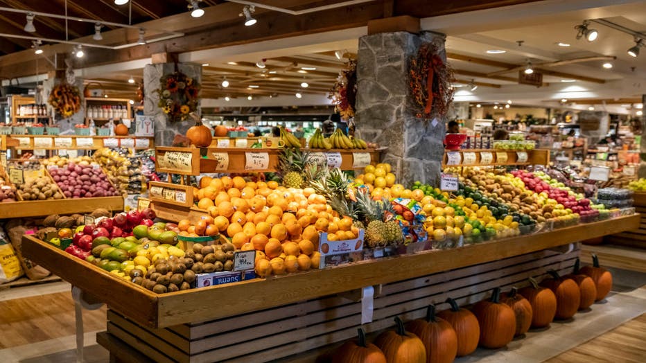 Grocery store produce section