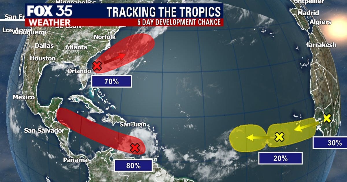 FOX 35 is monitoring 4 systems developing in the tropics | FOX 35 Orlando